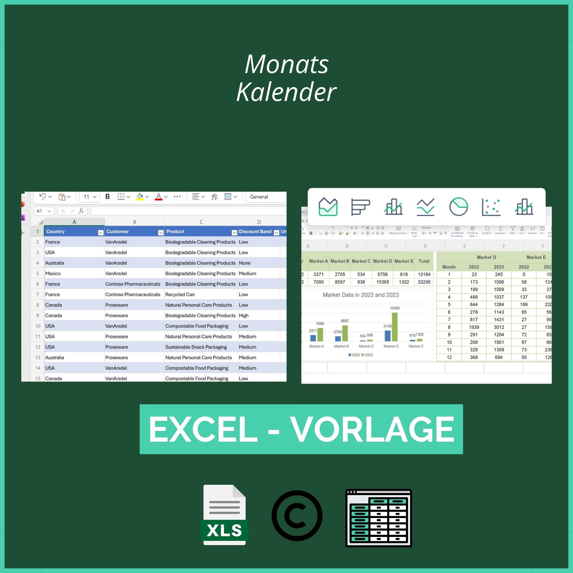 Excel Vorlage Monatskalender